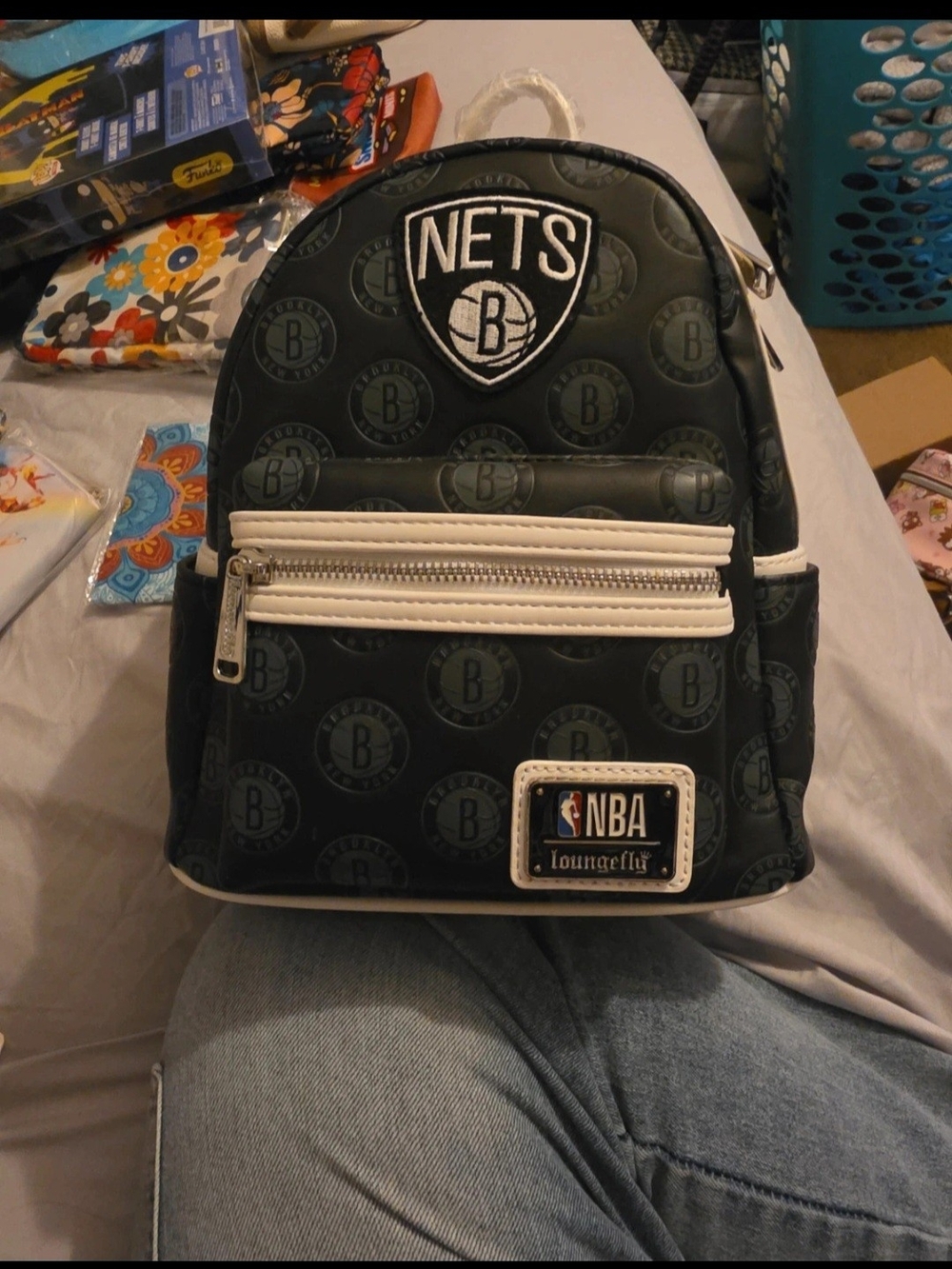 Loungefly Brooklyn Nets Black Mini Backpack